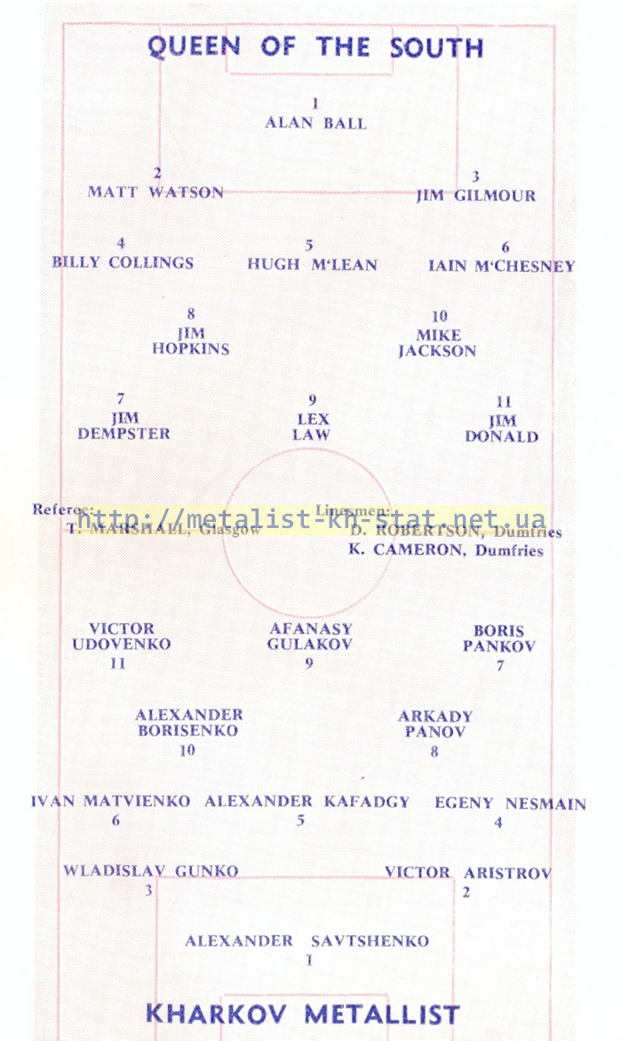 1970 год. Турне по Великобритании. Queen Of The South - Metalist Kharkov. Страница (2). (От Владимира Аристова)